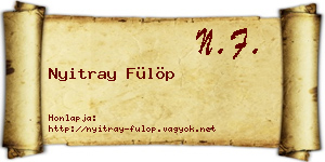 Nyitray Fülöp névjegykártya